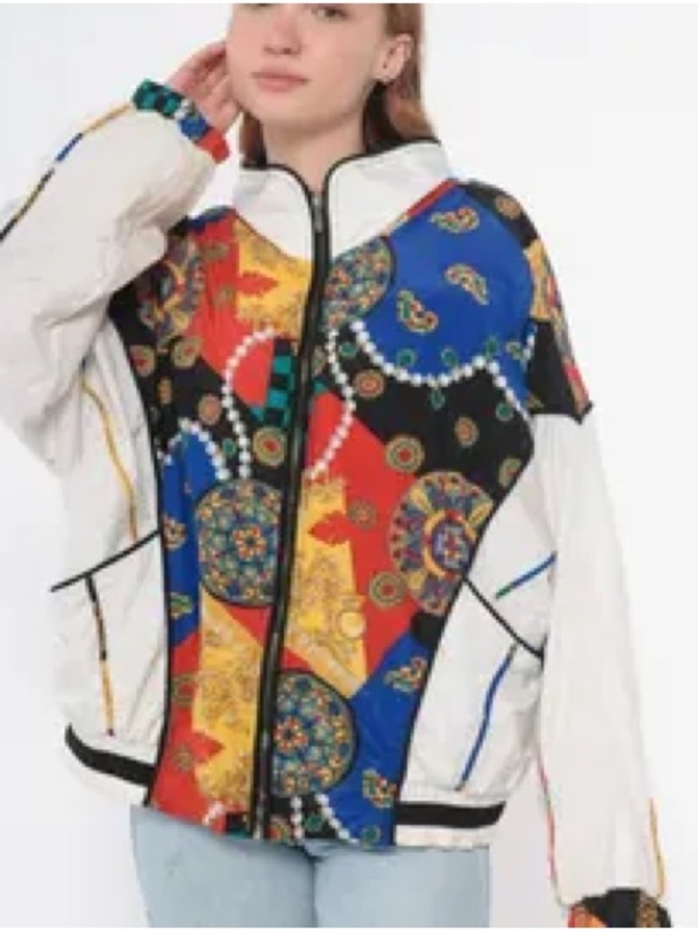 Vintage East West Women Medium Track Suit Windbreaker Jacket Granny Paisley